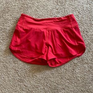 Lululemon speed up shorts mid rise 4" inseam
